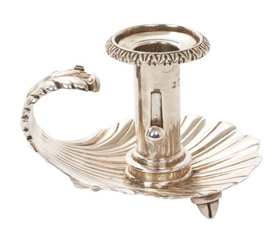 Lot 463 - Late Regency silver chamber stick by Matthew Bolton