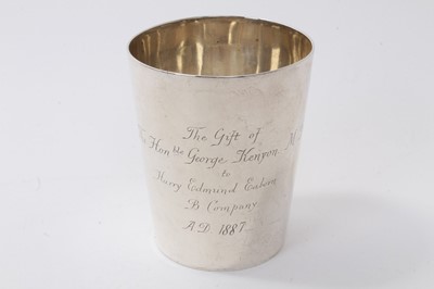 Lot 465 - George III silver beaker with engraved inscription