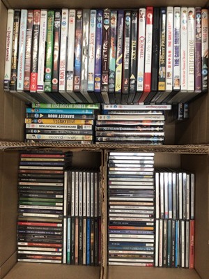 Lot 386 - One box of DVDs and two boxes of CDs (3 boxes)