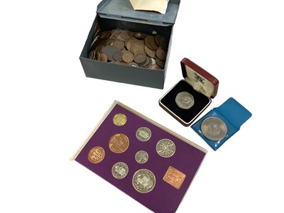 Lot 512 - G.B. - Mixed coins to include Royal Mint proof set 1970 (N.B. Cased with Certificate of Authenticity), a small quantity of silver & others (Qty)