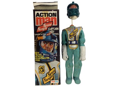 Lot 2 - Palitoy Action Man Space Ranger Captain (1979-1983) with eagle eyes and tilting head for sharpshooter pose, boxed worn with small tear, No.34095 (1)
