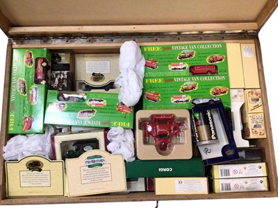 Lot 1896 - Die Cast collection of Llado, Corgi, boxed models in three boxes together with glazed display cabinets.