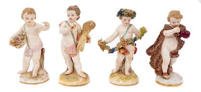 Lot 111 - A set of four Meissen figures representing the seasons