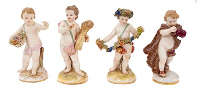 Lot 287 - A set of four Meissen figures representing the seasons