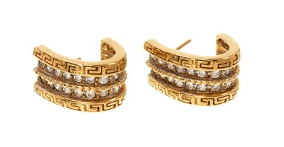 Lot 713 - Pair of yellow gold cuff-style earrings