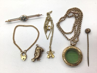 Lot 1062 - Group of gold and yellow metal jewellery