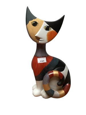 Lot 1147 - Large Geobel Garibaldi cat of abstract design by Rosina Wachtmeister, 38.5cm high