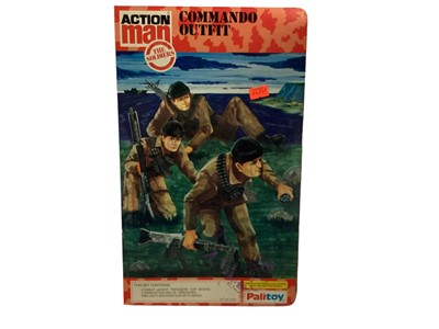 Lot 31 - Palitoy Action Man (c1980's) Commando No.34337 & British Infantry Major No.34351 Outfits, in folder style packaging (2)