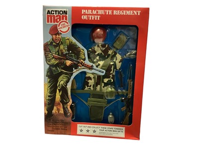 Lot 33 - Palitoy Action Man (c1980's) German Stormtrooper, SAS & Parachute Outfits, in packaging (3)