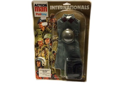 Lot 37 - Palitoy Action Man Internationals Uniforms (c1979-1980), Russian Infantry No.34284, Afrika Korps No.34284, American Marine No.34284 & UN Peace Force No.34284, all on card back packaging (4)