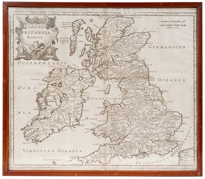 Lot 1039 - 18th Century Britannia Romana engraved map by Robert Morden