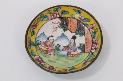 Lot 1031 - Fine Chinese Canton enamel bowl and small dish (2)