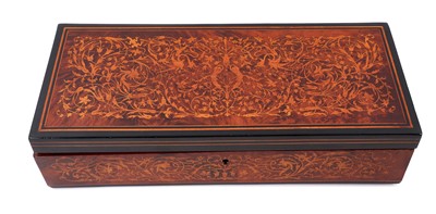 Lot 980 - 19th century Continental marquetry inlaid box