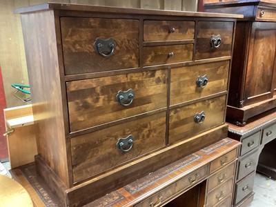 Lot 1284 - Contemporary Laura Ashley chest with an arrangement of eight drawers, 127cm wide, 43cm deep, 85cm high