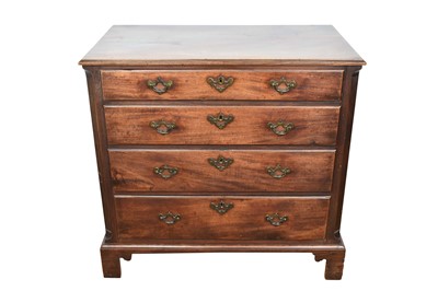 Lot 1552 - George II mahogany chest of four long drawers