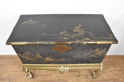 Lot 1567 - Fine early 18th Chinese lacquer chest on gilt stand