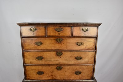 Lot 1563 - Early 18th century walnut chest on stand