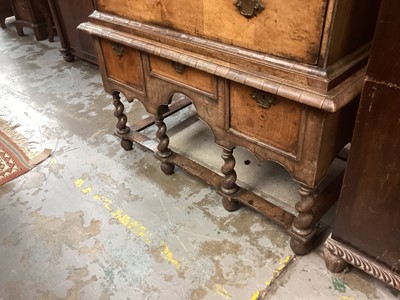 Lot 1563 - Early 18th century walnut chest on stand