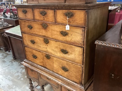 Lot 1563 - Early 18th century walnut chest on stand