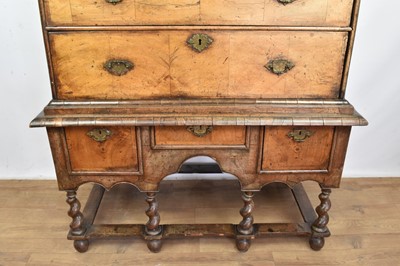 Lot 1563 - Early 18th century walnut chest on stand