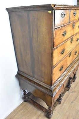 Lot 1563 - Early 18th century walnut chest on stand