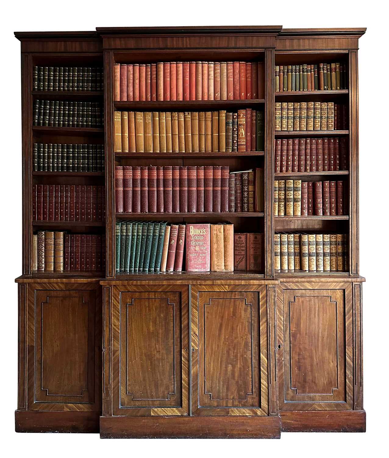Lot 1550 - 19th century mahogany breakfront bookcase