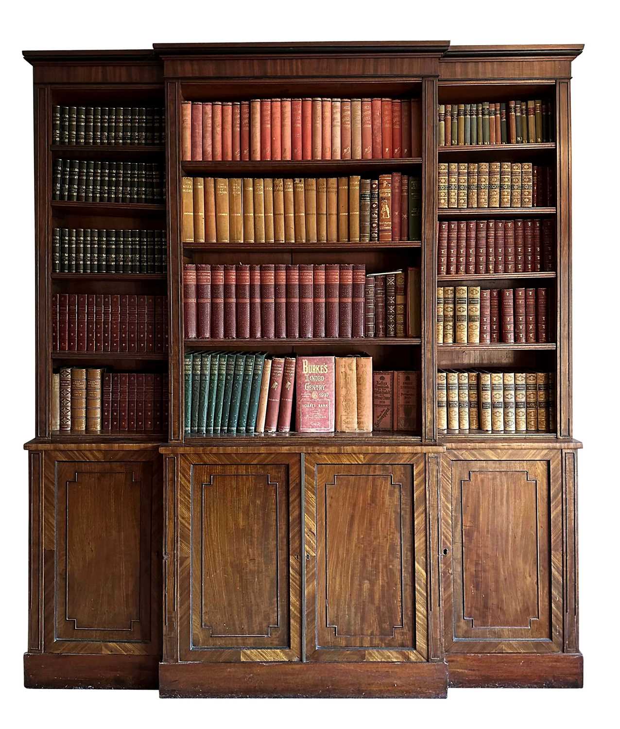 Bookcase High Resolution Lot 1550 - 19th century mahogany breakfront bookcase