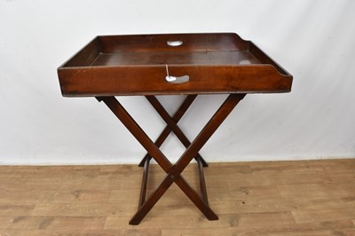 Lot 1565 - 19th century mahogany butlers tray on stand