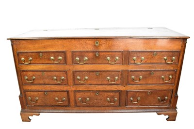 Lot 1560 - George III oak mule chest