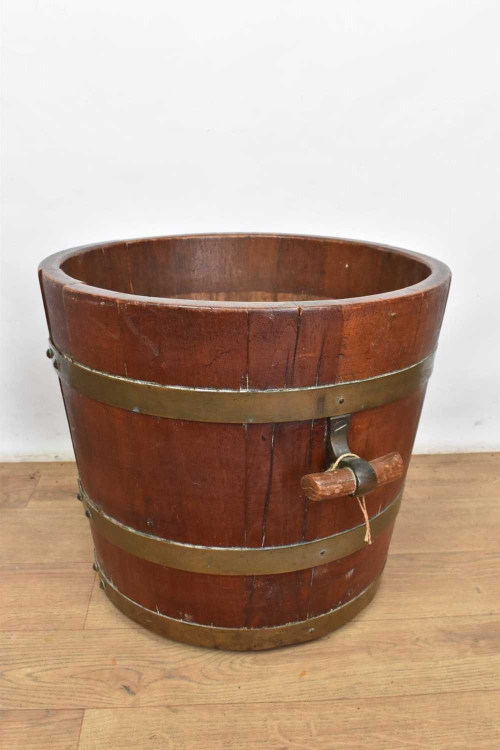 Lot 1570 - Antique brass bound bucket