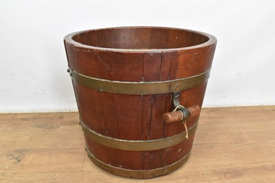 Lot 1570 - Antique brass bound bucket