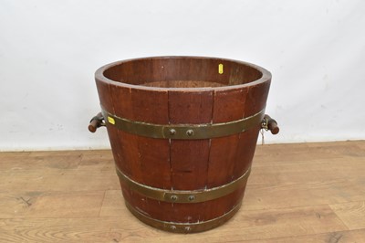 Lot 1570 - Antique brass bound bucket