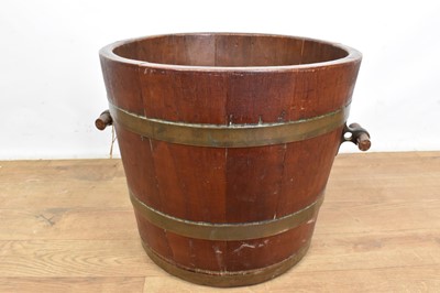 Lot 1570 - Antique brass bound bucket