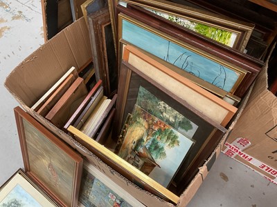 Lot 463 - Collection of mixed pictures to include watercolours, oils and others (1 large box).