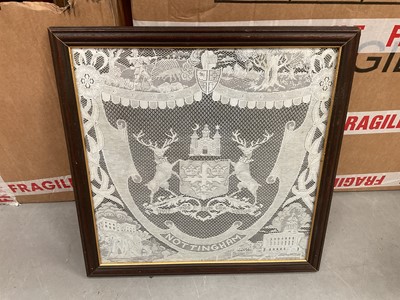 Lot 609 - Panel of Nottinghamshire Lace mounted in glazed frame.
