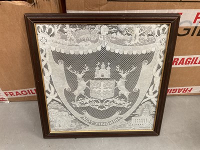 Lot 492 - Panel of Nottinghamshire Lace mounted in glazed frame.