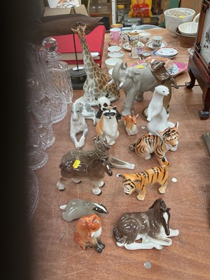 Lot 496 - Collection of fifteen Russian porcelain animal ornaments (15)