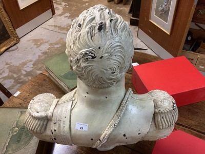 Lot 29 - Impressive 19th century French painted plaster bust of an officer