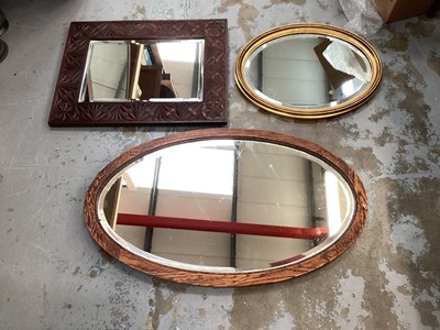 Lot 1344 - Four various bevelled wall mirrors in frames