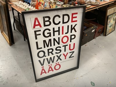 Lot 534 - Contemporary alphabet print, mounted in glazed frame.