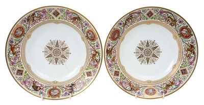 Lot 1 - H.M. King Louis Philippe of France, fine pair Sèvres dishes made for Chateau Fontainebleau