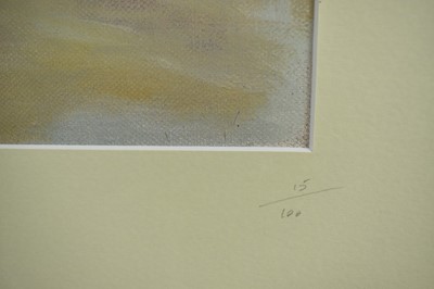 Lot 1282 - * Daniel Crane (b.1969) pair of signed limited edition prints - The Stables at Chester Racecourse and Waterloo Bridge, signed and numbered 15/100