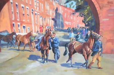 Lot 1282 - * Daniel Crane (b.1969) pair of signed limited edition prints - The Stables at Chester Racecourse and Waterloo Bridge, signed and numbered 15/100