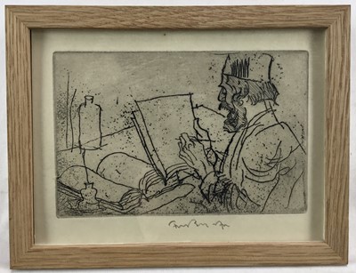 Lot 11 - Sir Frank Brangwyn (1867-1956) signed etching from 'L'Ombre de la Croix', 1931, in glazed frame, 12.5cm x 17cm Provenance: Goldmark Gallery, Rutland