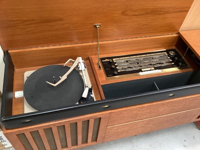 Lot 1351 - Vintage Garrard radiogram in teak case, 152cm wide, 40.5cm deep, 68.5cm high