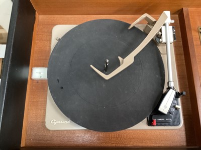 Lot 1351 - Vintage Garrard radiogram in teak case, 152cm wide, 40.5cm deep, 68.5cm high