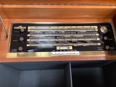 Lot 1351 - Vintage Garrard radiogram in teak case, 152cm wide, 40.5cm deep, 68.5cm high