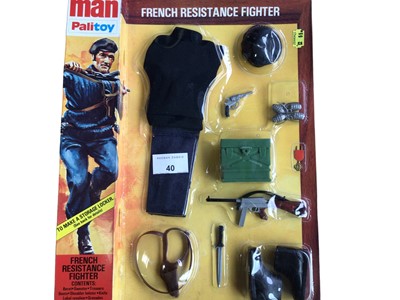 Lot 40 - Palitoy Action Man French Resistance Fighter Outfit, in locker box packaging No.34316. (1)