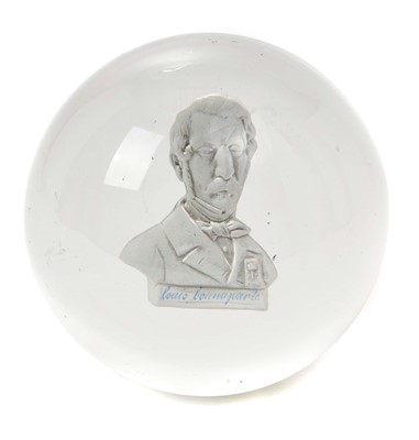 Lot 2 - 19th century French Clichy sulphide paperweight of Louis Bonaparte