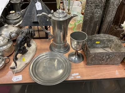 Lot 573 - Victorian pewter three piece communion set by James Dixon & Sons